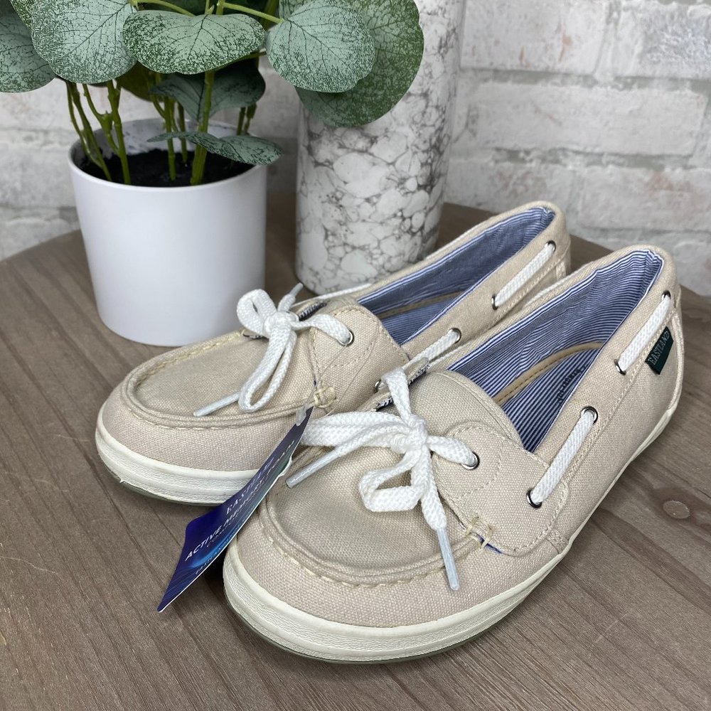 Eastland | Beige Skip Canvas Boat Shoe